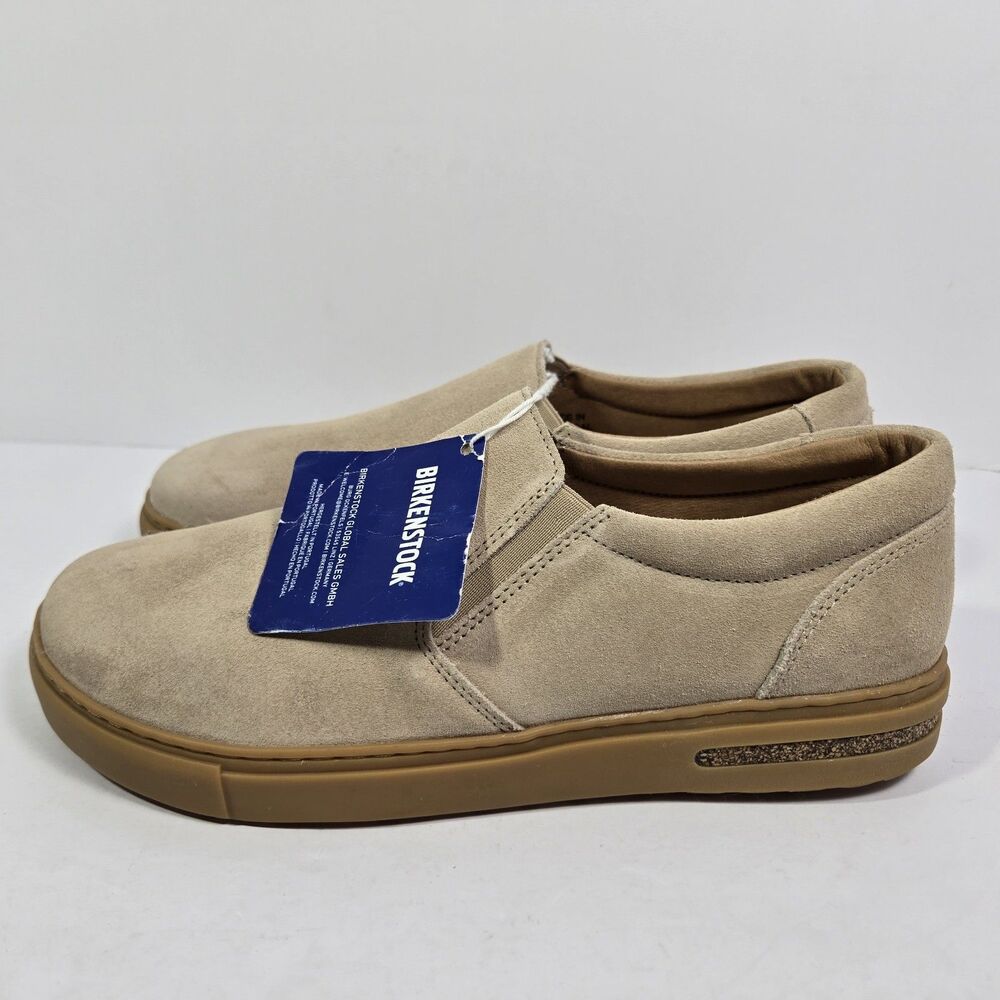 Birkenstock Women's Beige Suede Slip-On Flats